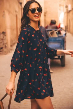ROBE MATHILDA BOUQUET ROUGE