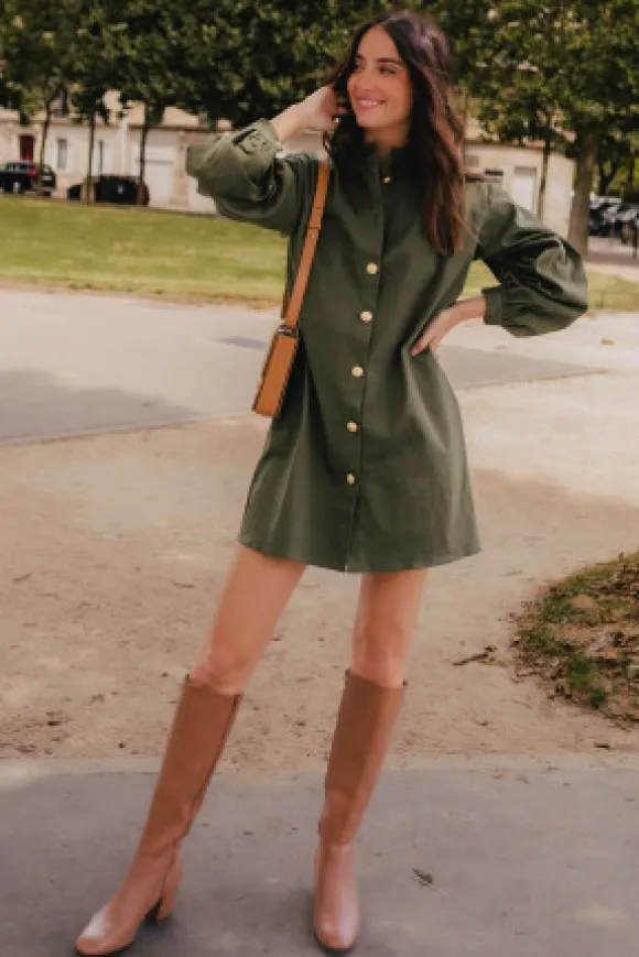 ROBE MAÉVA GABARDINE KAKI