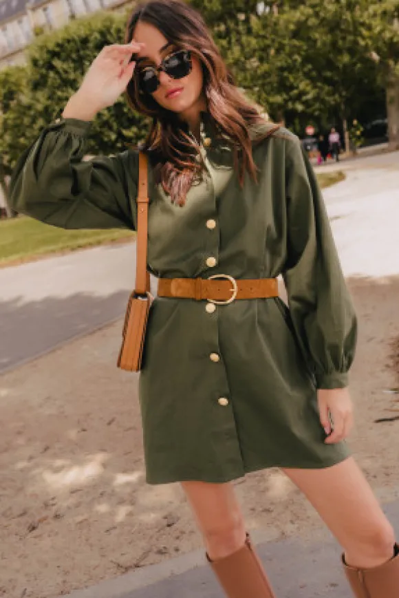 ROBE MAÉVA GABARDINE KAKI