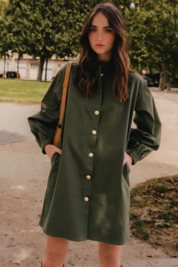 ROBE MAÉVA GABARDINE KAKI