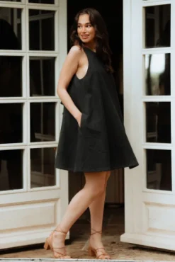 ROBE NOÉLIE LIN NOIR