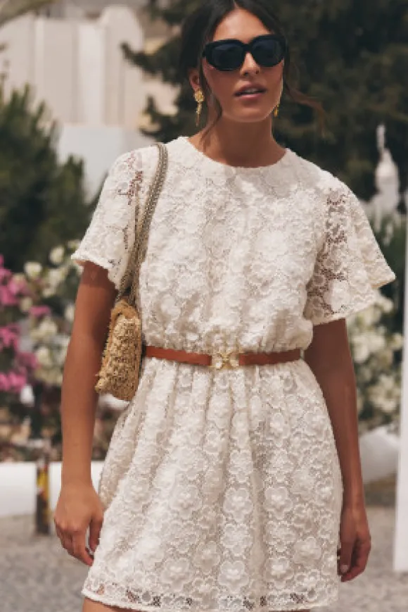 ROBE ODETTE DENTELLE PIVOINE