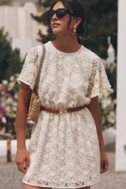 ROBE ODETTE DENTELLE PIVOINE