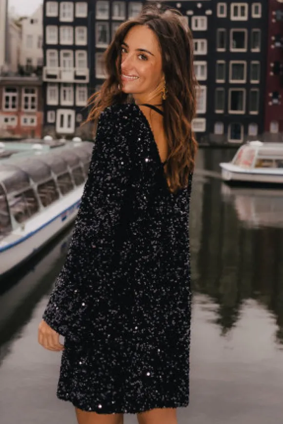 ROBE ROSITA SEQUIN NOIR