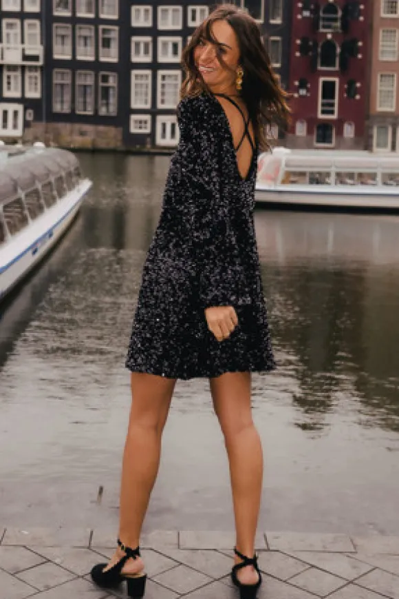 ROBE ROSITA SEQUIN NOIR