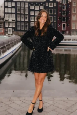 ROBE ROSITA SEQUIN NOIR