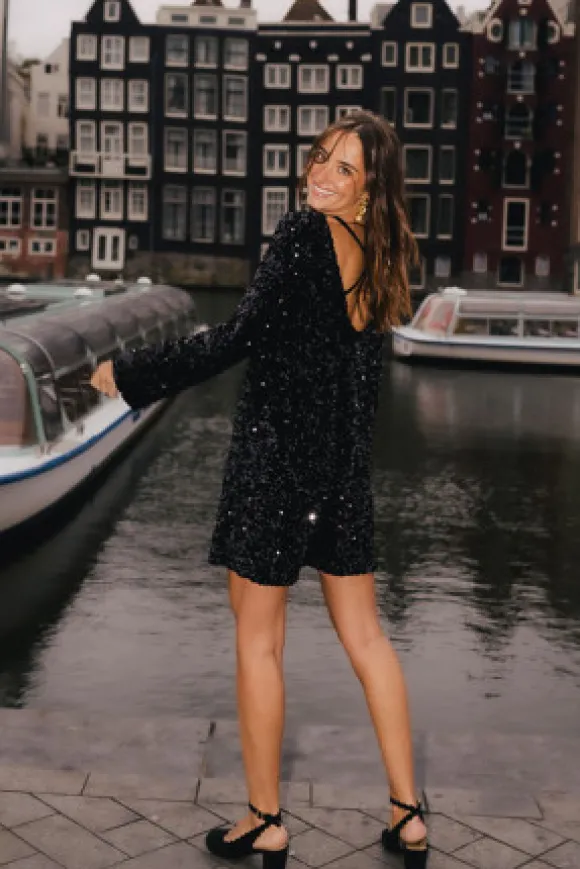 ROBE ROSITA SEQUIN NOIR