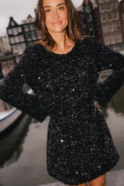 ROBE ROSITA SEQUIN NOIR