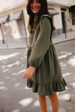 ROBE SALOMÉ KAKI COTON