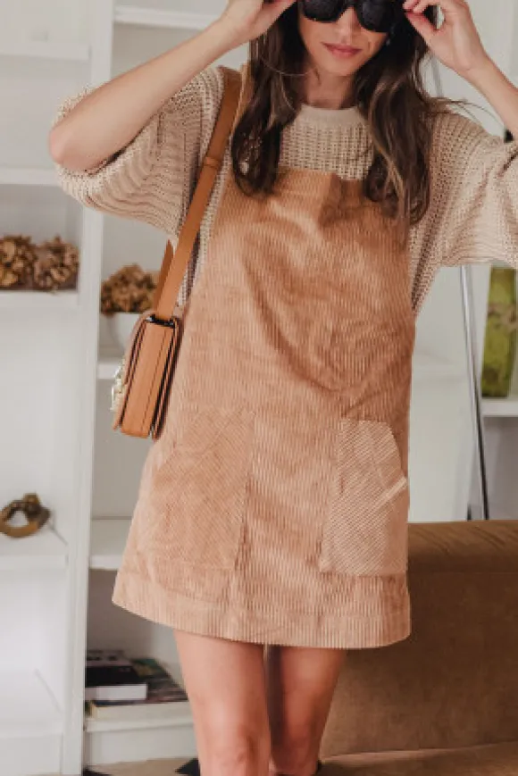 SALOPETTE ALBERTINE VELOURS CAMEL