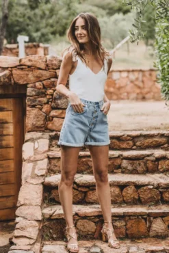 SHORT DENIM ACHILLE BLEACHED