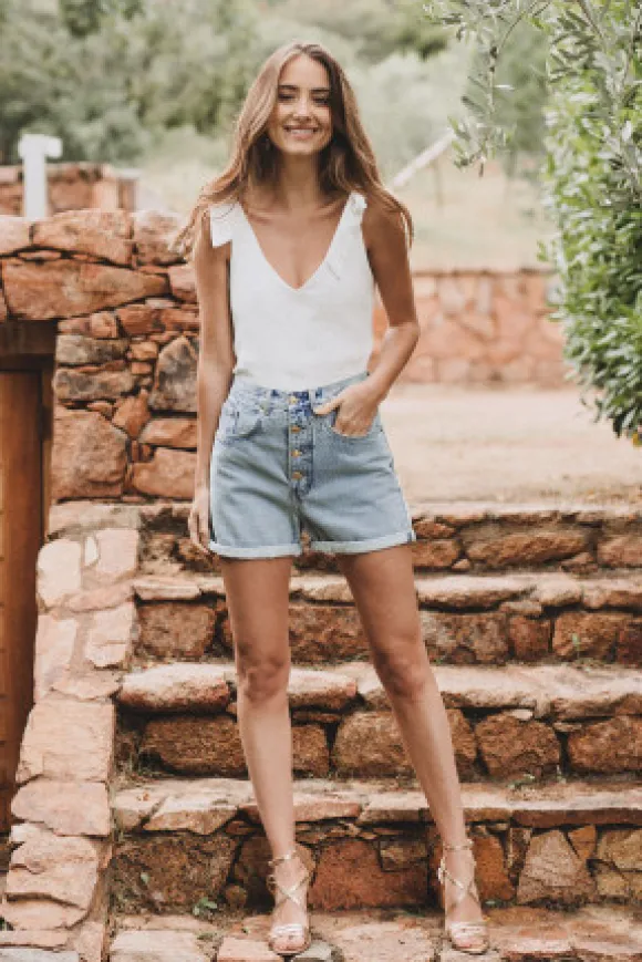 SHORT DENIM ACHILLE BLEACHED