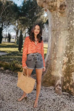 SHORT DENIM JULIEN GRIS
