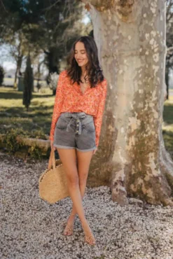 SHORT DENIM JULIEN GRIS