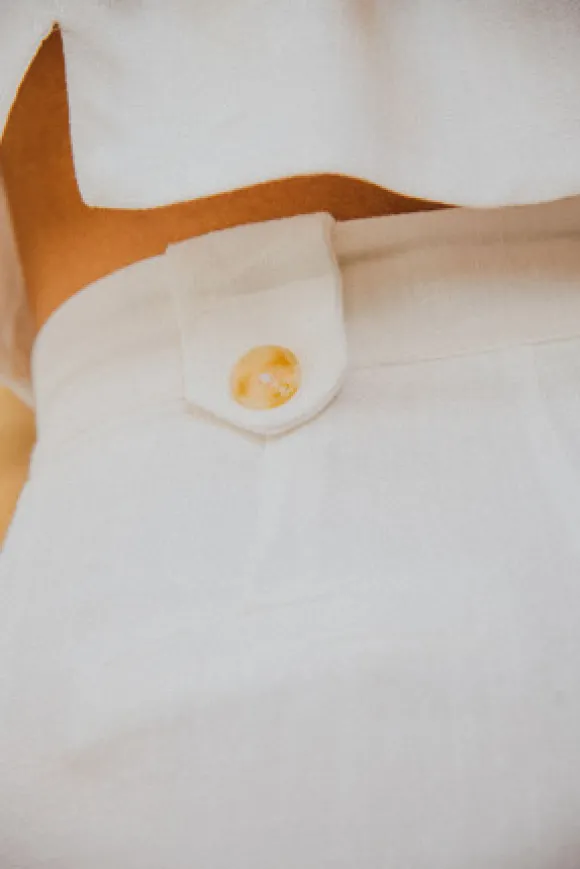 SHORT FRANCESCO LIN VISCOSE BLANC