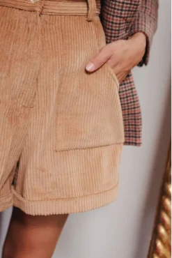 SHORT JONAS VELOURS BRUN