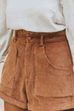 SHORT JONAS VELOURS CAMEL