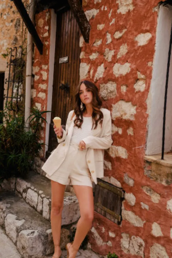 SHORT LÉO LIN VISCOSE BEIGE