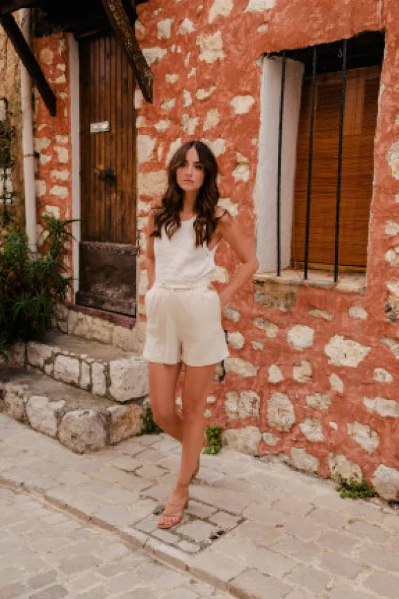 SHORT LÉO LIN VISCOSE BEIGE