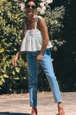 TOP RIVIERA LIN BLANC