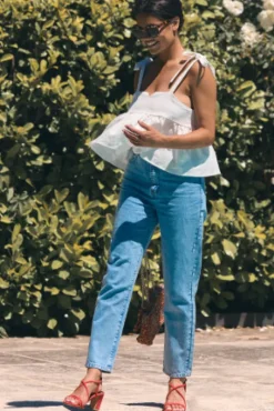 TOP RIVIERA LIN BLANC