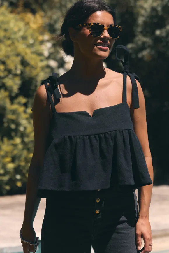 TOP RIVIERA LIN NOIR