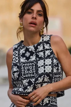 TOP TONIO JACQUARD MOSAÏQUE