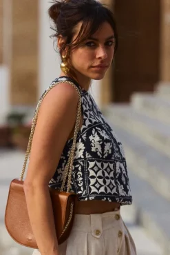 TOP TONIO JACQUARD MOSAÏQUE