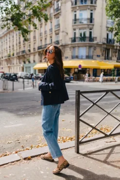 VESTE CHARONNE GABARDINE MARINE