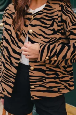 VESTE CHARONNE VELOUR ZEBRE