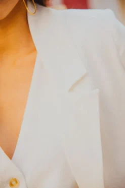 VESTE FRANCKY LIN VISCOSE BLANC