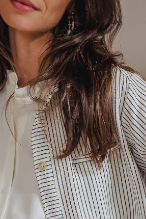 VESTE GINA RAYURES JEAN