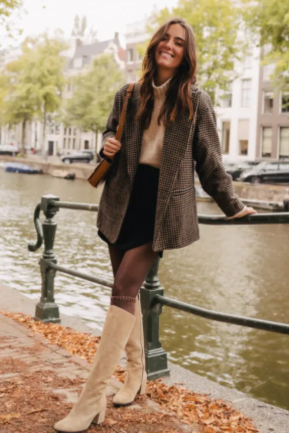 VESTE ÉNORA ÉCHIQUIER CAMEL