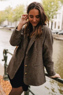VESTE ÉNORA ÉCHIQUIER CAMEL