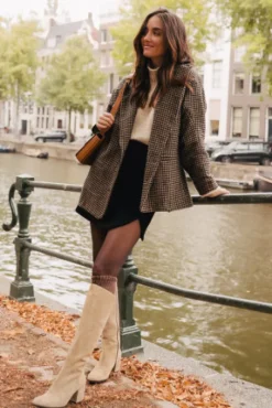 VESTE ÉNORA ÉCHIQUIER CAMEL