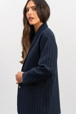 VESTE ÉNORA RAYÉE MARINE