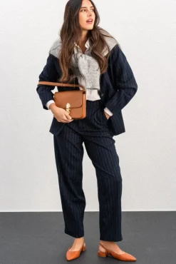 VESTE ÉNORA RAYÉE MARINE