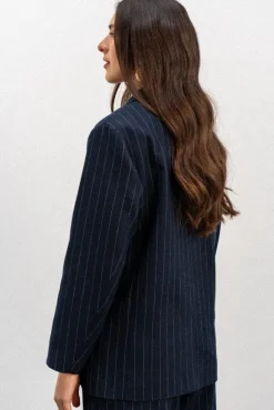 VESTE ÉNORA RAYÉE MARINE