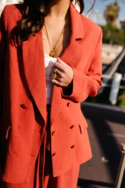 VESTE PADMÉ LIN VISCOSE TERRACOTTA