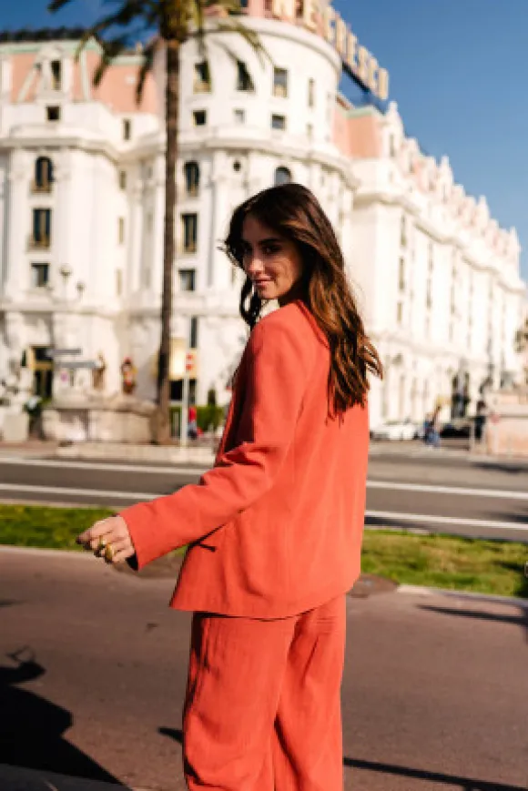 VESTE PADMÉ LIN VISCOSE TERRACOTTA