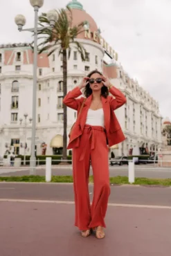 VESTE PADMÉ LIN VISCOSE TERRACOTTA