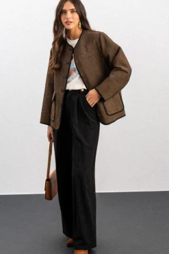 VESTE VAKOO JACQUARD MARRON